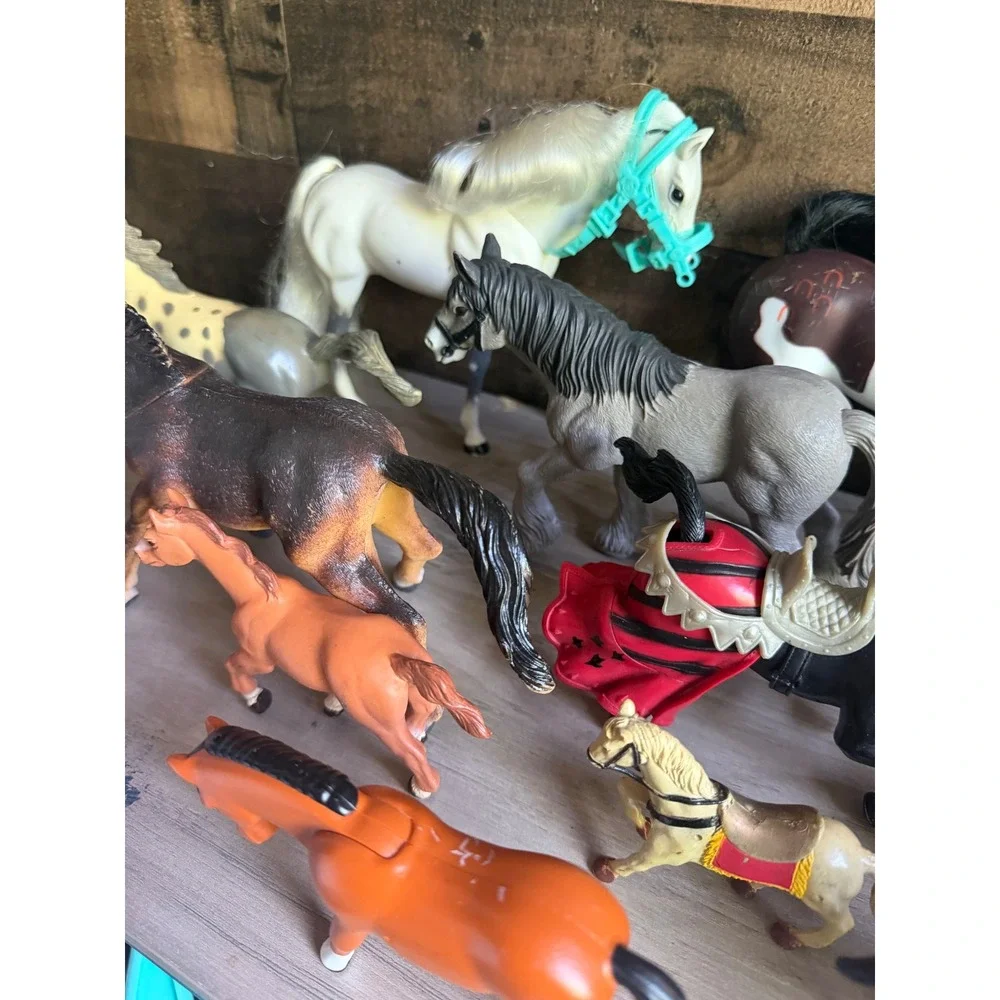 Lot of 23 Toy Horses & Donkey Mixed Brands  Horse Figures Farm Ranch Play